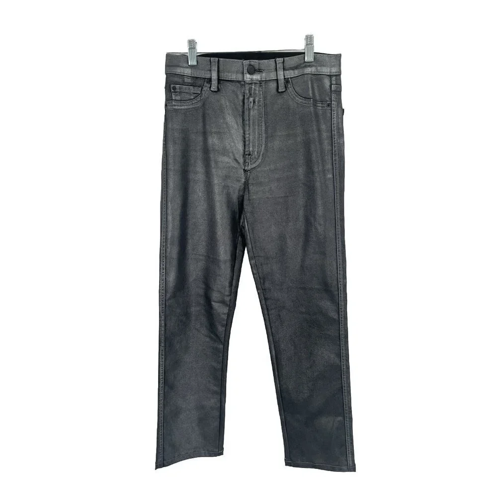 7 For All Mankind Women's Black Coated Skinny Jeans